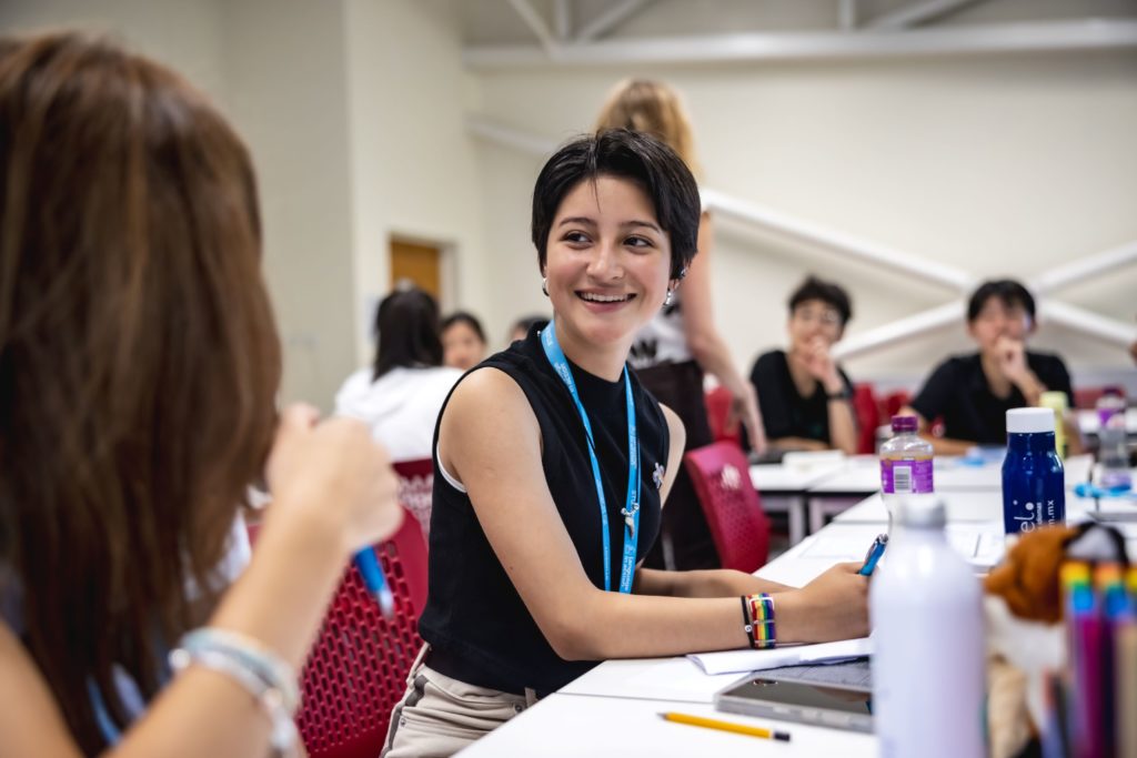 Girl at a classroom in Middlesex University