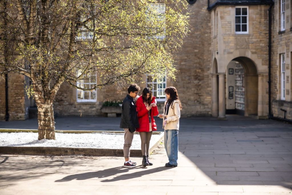 Students at cloisters