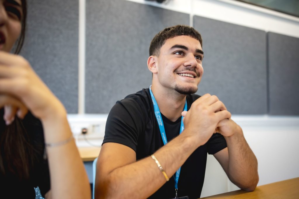 Student at UEL campus classroom