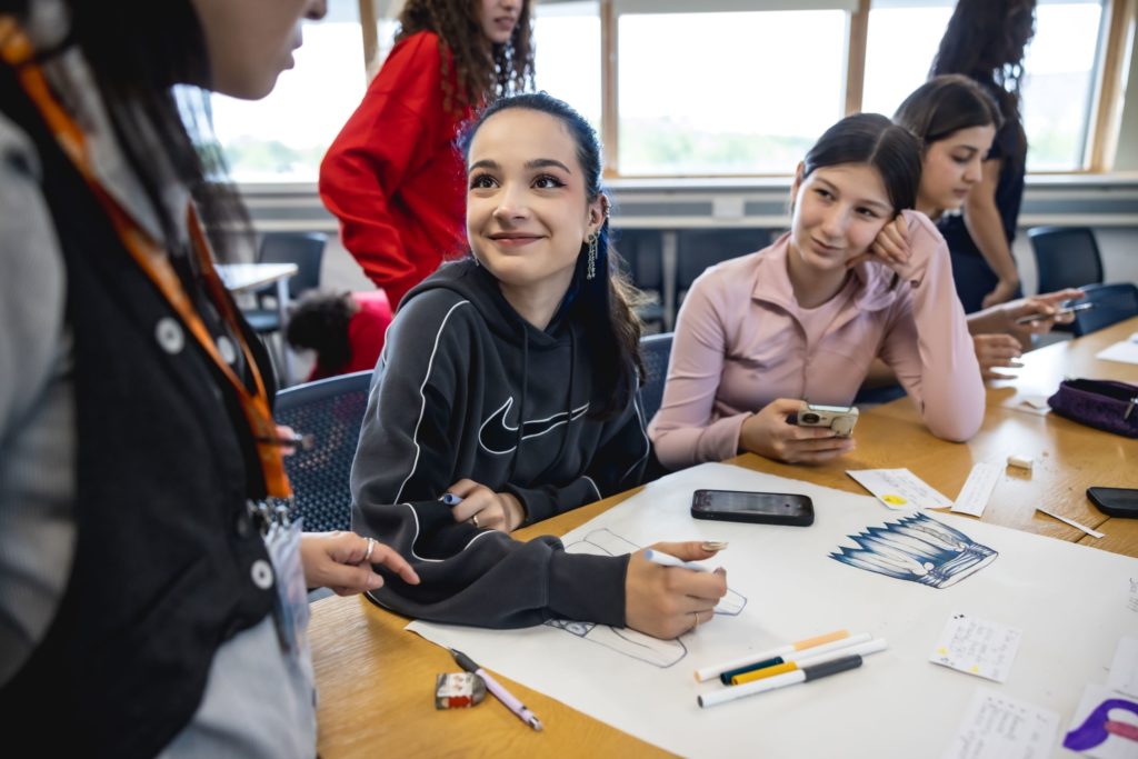 Girl at art class at Docklands Campus, Language in Action