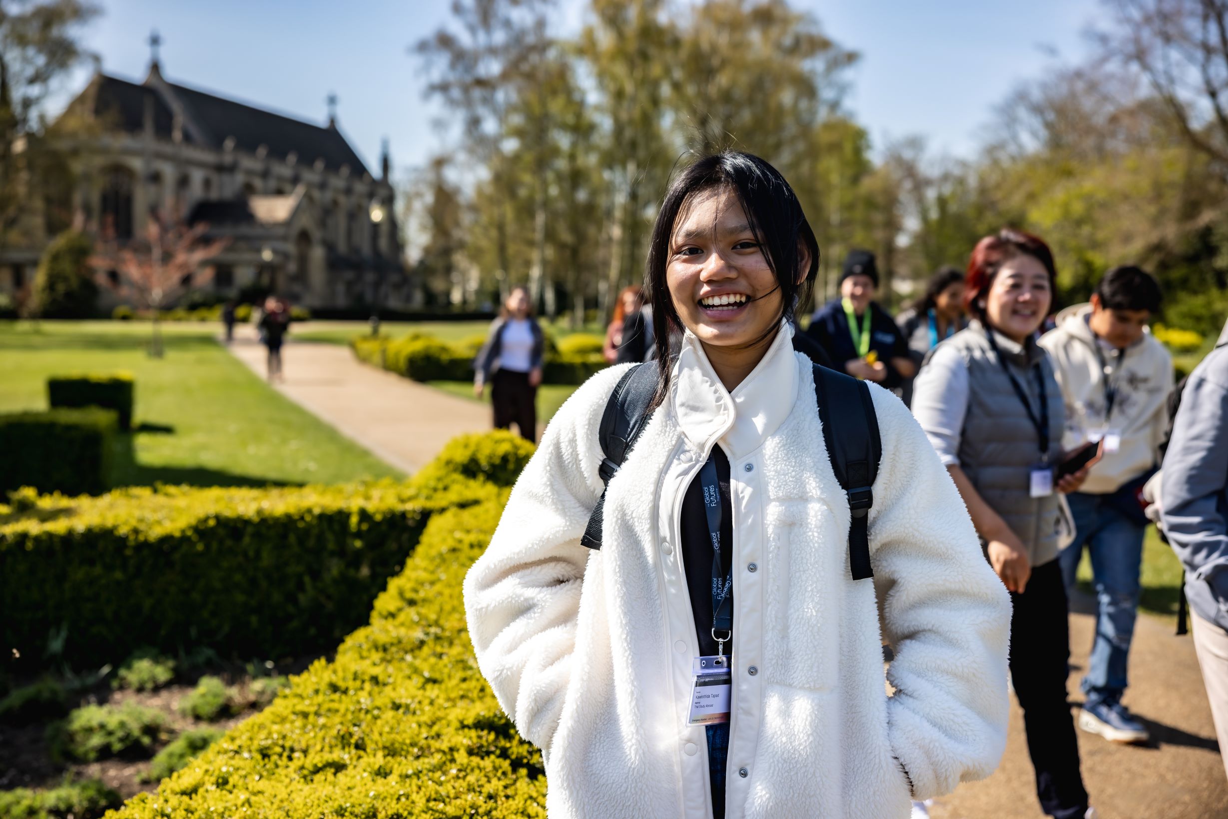 Girl on the grounds of Oundle School